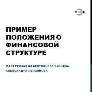 Пример положения о финансовой структуре